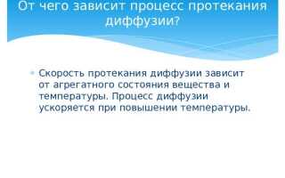 От чего зависит скорость диффузии