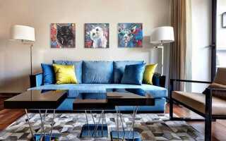 Какие подушки подойдут к синему дивану