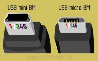Usb где плюс и минус