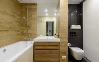 Какая плитка сочетается с деревом в ванной