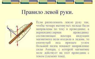 Правило левой руки как пользоваться