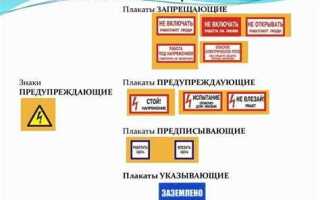 Какого цвета указательный плакат по электробезопасности