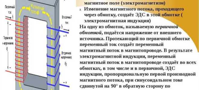 Какой закон лежит в основе принципа действия трансформатора