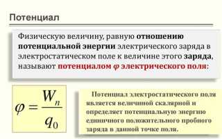 Какие из данных определений характеризуют потенциал