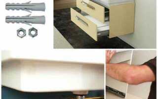 Как установить подвесную тумбу с раковиной в ванной