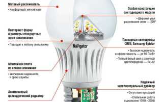 Какие светодиоды применяются в светодиодных лампах на 220 вольт