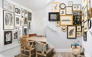 Как красиво повесить картины на стену в рамках