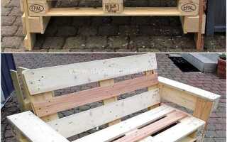Как сделать скамейку из 2 поддонов