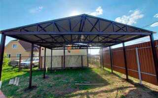 Навес под машину железный чем покрыть