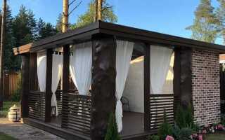 Как построить беседку с односкатной крышей