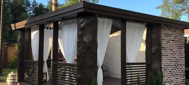 Как построить беседку с односкатной крышей