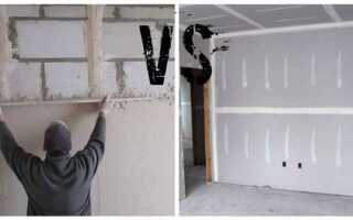 Как выровнять стены гипсокартоном без каркаса