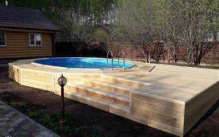 Чем покрыть деревянный подиум для бассейна