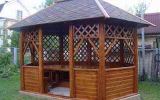 Как крепить столбы беседки к деревянному основанию