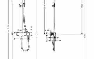 На какой высоте вешать душевую стойку