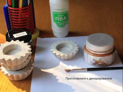 Техника нанесения защитного покрытия на гипсовый подсвечник