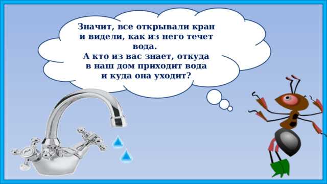 Как называется у крана откуда льется вода