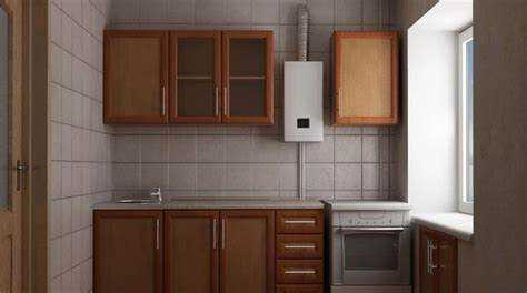 Как обустроить маленькую кухню с газовой колонкой
