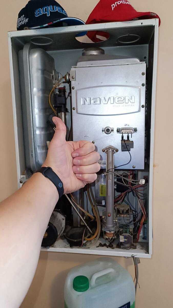 Как снять теплообменник с газового котла навьен