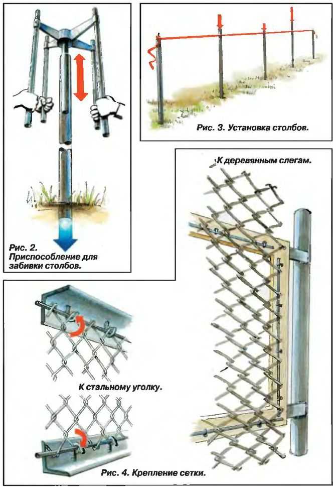 Как выглядит забор из сетки рабицы фото