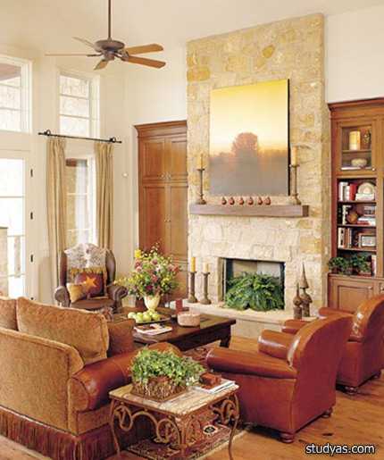 Использование кирпичного цвета в интерьере с холодными тонами