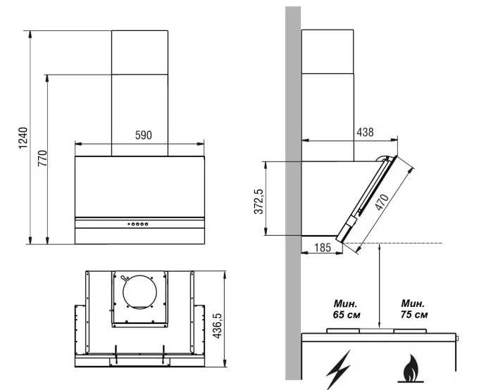 Опасности слишком низкой установки вытяжки над газовой плитой