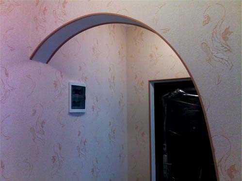 Подготовка поверхности арки к поклейке без профилей