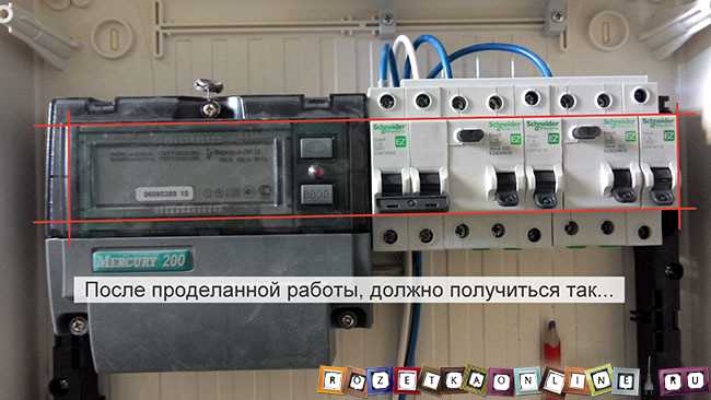 Методы крепления автомата к щитку и электросчетчику