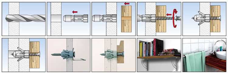 Пошаговая инструкция установки дюбелей и анкеров в бетон