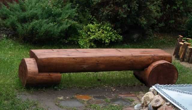 Как сделать лавочку из бревен