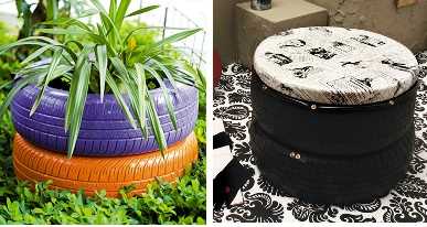 Как сделать пуфик из шин Как сделать пуфик из шин