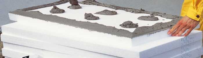 Подготовка поверхности листов пенополистирола к склеиванию