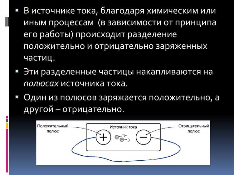 Как химические процессы влияют на движение зарядов в батарее