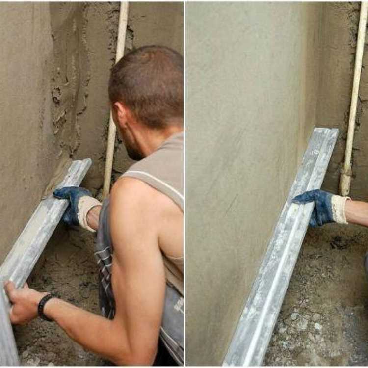 Использование угольника и маяков для выставления угла