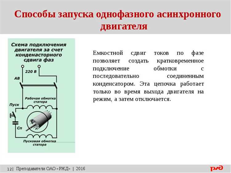 Роль пусковой обмотки и пускового конденсатора в начале работы