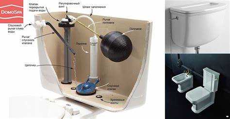 Установка бачка с двойным сливом и регулировка режима слива