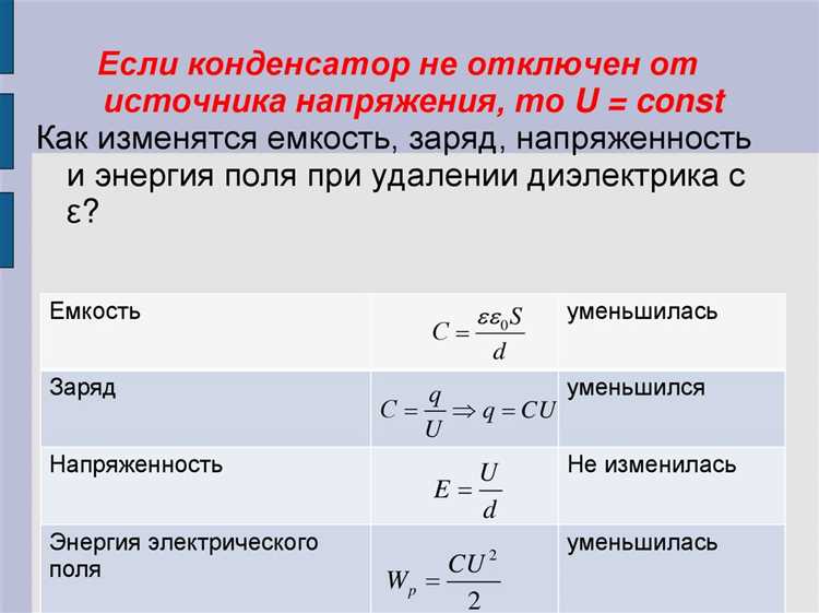 Зависимость емкости от размера и площади поверхности проводника