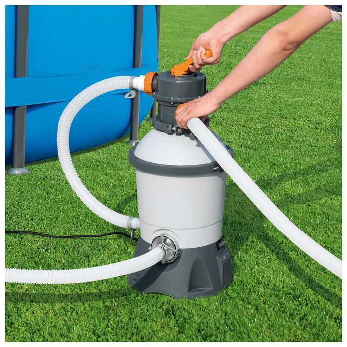 Подключение насоса к песочному фильтру и проверка герметичности