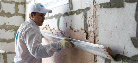 Установка маяков по нивелиру на гипсовый раствор