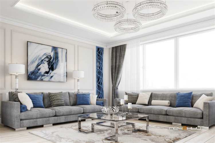 Серый диван в интерьере гостиной: фото и сочетания