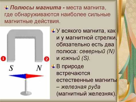 Как определить положение полюсов на подковообразном магнитe