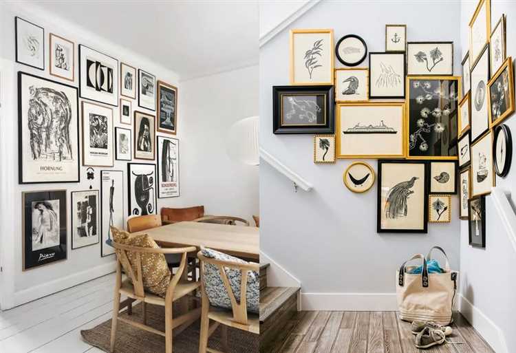 Как красиво повесить картины на стену в рамках